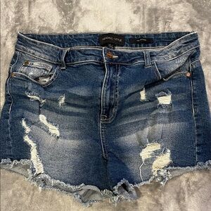 Kendall & Kylie Blue Distressed Denim Shorts